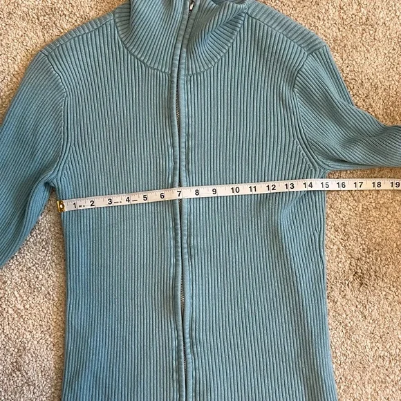Boston Proper Ribbed Full Zip Cardigan - Picture 8 of 10